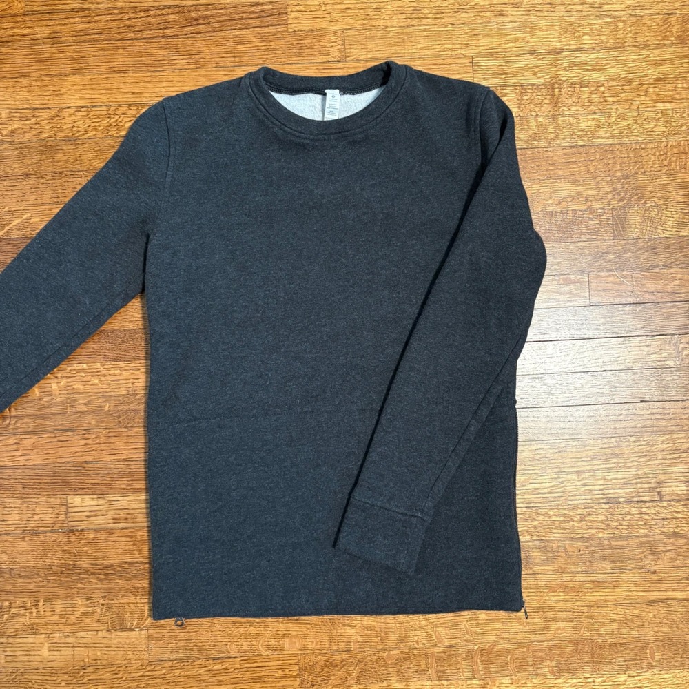 Lululemon Athletica Gray Pullover Sweatshirt‎ Side Zip Size 2 Athleisure